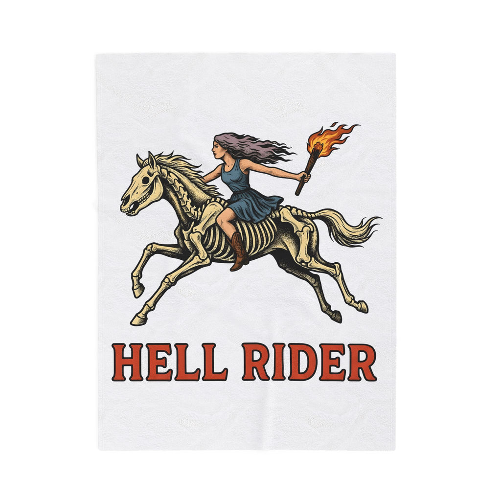 Skeleton Equestrian Cowgirl Rodeo Gift Heritage Skeleton Cowgirl Fan Vintage Rodeo Retro Inspired Blanket