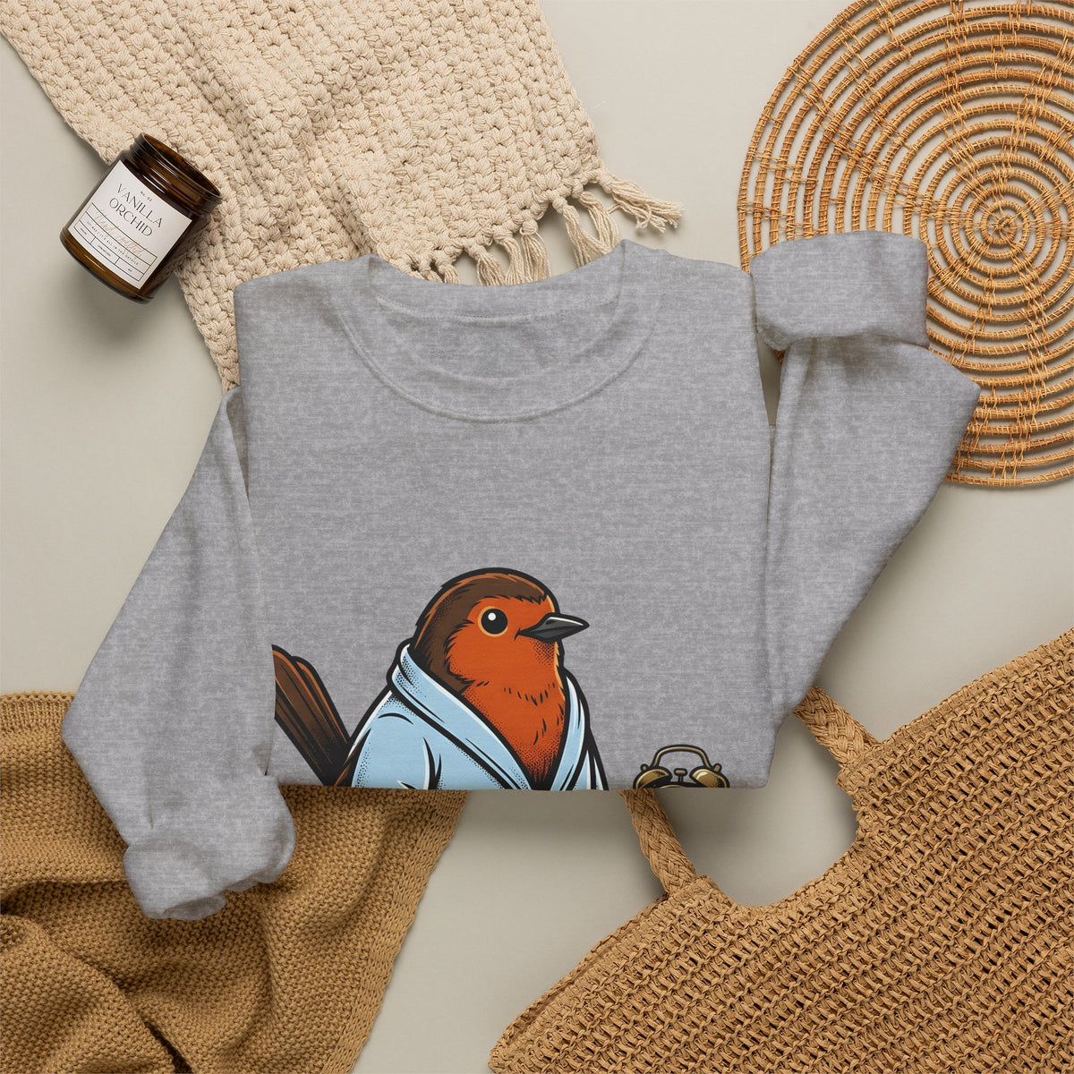 Avian Robe Sweatshirt Funny Creature Gift Women Animated Sweatshirt Bird Sweatshirt Humor Fan Cartoon Sweatshirt Beast Graphic Old School Alarm Sweatshirt