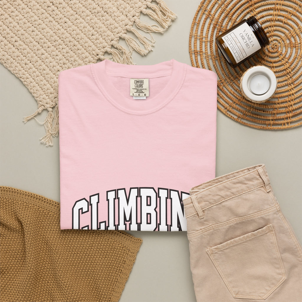 Climbing Lettering Climbing Exercise Gift Strong Typography Bouldering Enthusiast T-Shirt