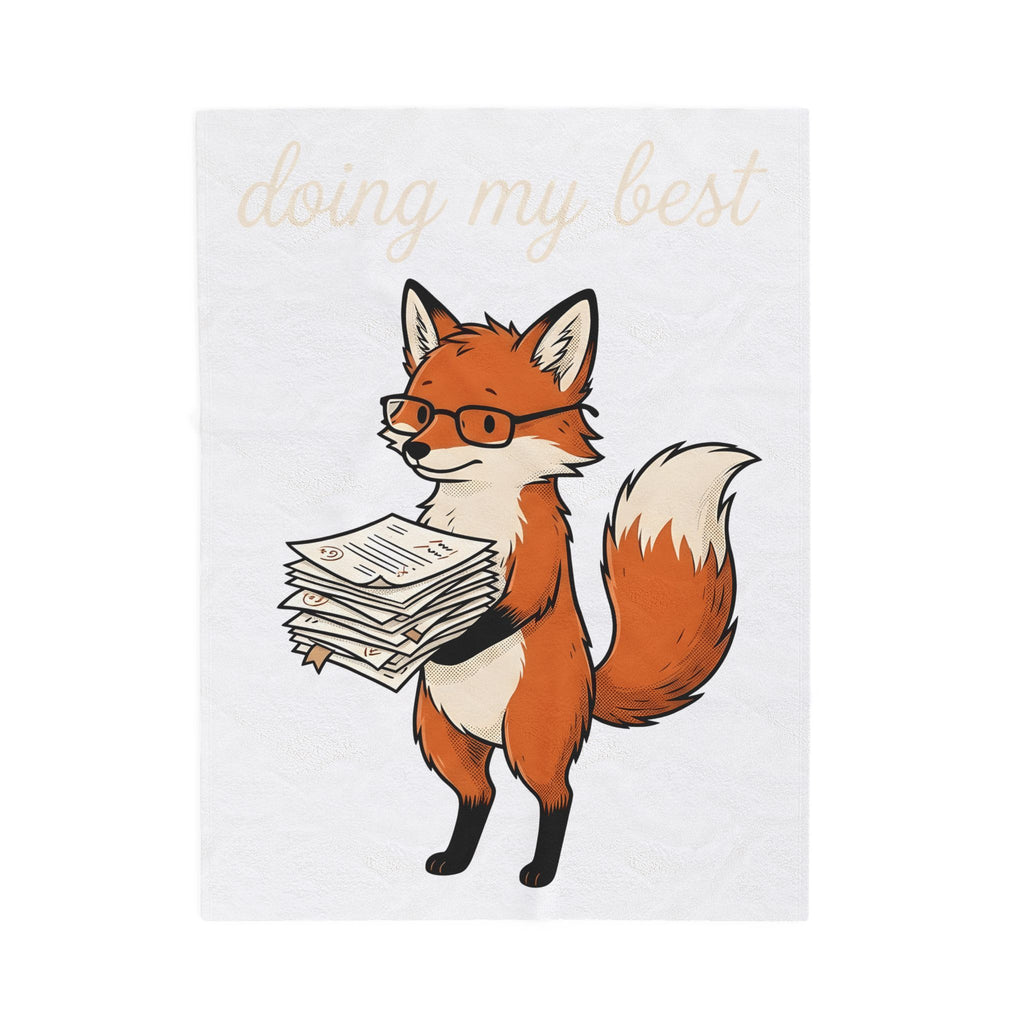 Fox Glasses Blanket Teacher Animal Gift Women Cute Blanket Spectacles Blanket Educator Enthusiast Adorable Blanket Wildlife Graphic Hand Drawn