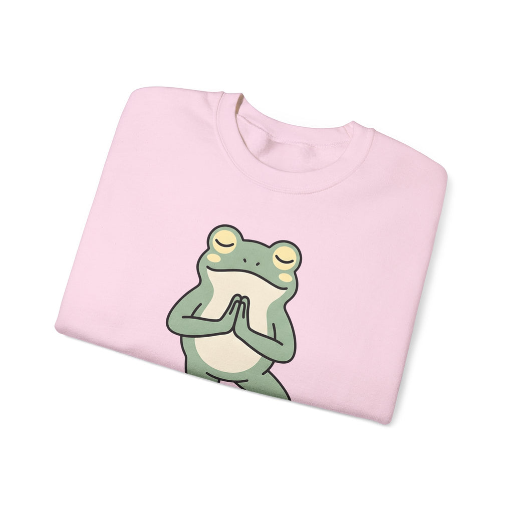 Yoga Frog Sweatshirt Yoga Nature Gift Women Sketch Sweatshirt Toad Sweatshirt Yoga Enthusiast Drawing Illustration Wildlife Graphic Clean Standing Pose