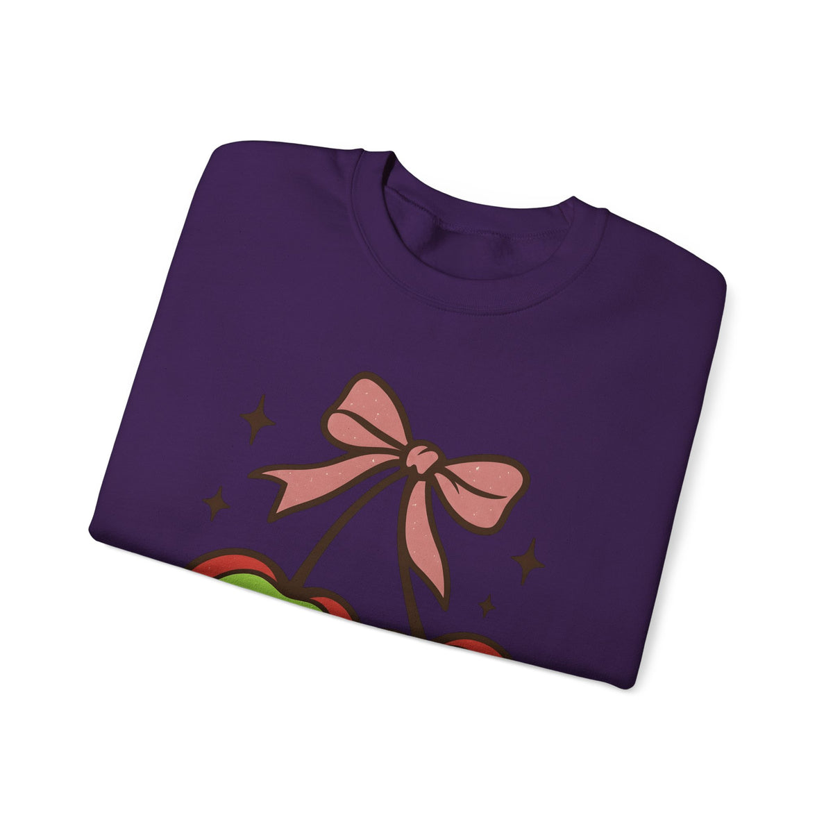 Skull Cherry Sweatshirt Halloween Eerie Gift Women Fun Sweatshirt Sugar Skull Sweatshirt Spooky Fan Cartoon Sweatshirt Dark Graphic Bow Tie Sweatshirt