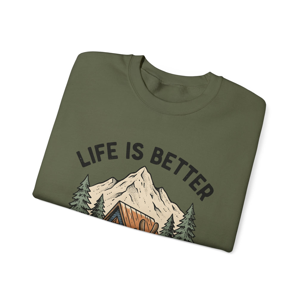 Ski Lodge Sweatshirt Skiing Exploration Gift Women Retro Sweatshirt Lodge Sweatshirt Skier Enthusiast Vintage Sweatshirt Adventure Graphic Sketch Peaks Sweatshirt