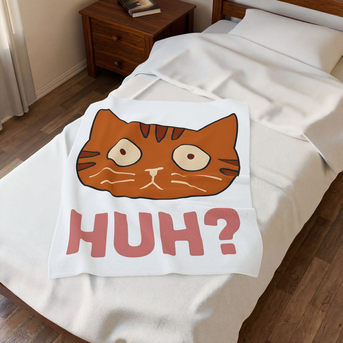 Cat Face Blanket Cat Humor Gift Women Cartoon Blanket Kitten Blanket Cat Fan Toon Blanket Funny Graphic Minimalist Wide Eyes Blanket