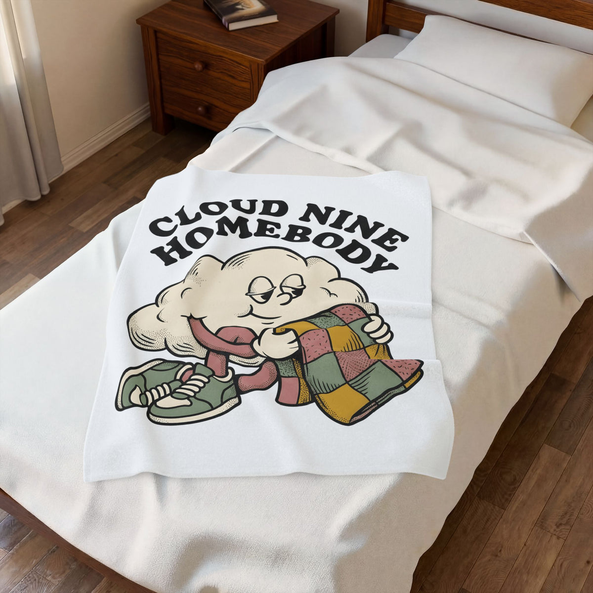 Cloud Motif Blanket Cute Warmth Gift Women Cartoonish Blanket Cloud Blanket Adorable Fan Cartoon Blanket Cozy Graphic Classic Patchwork Cover