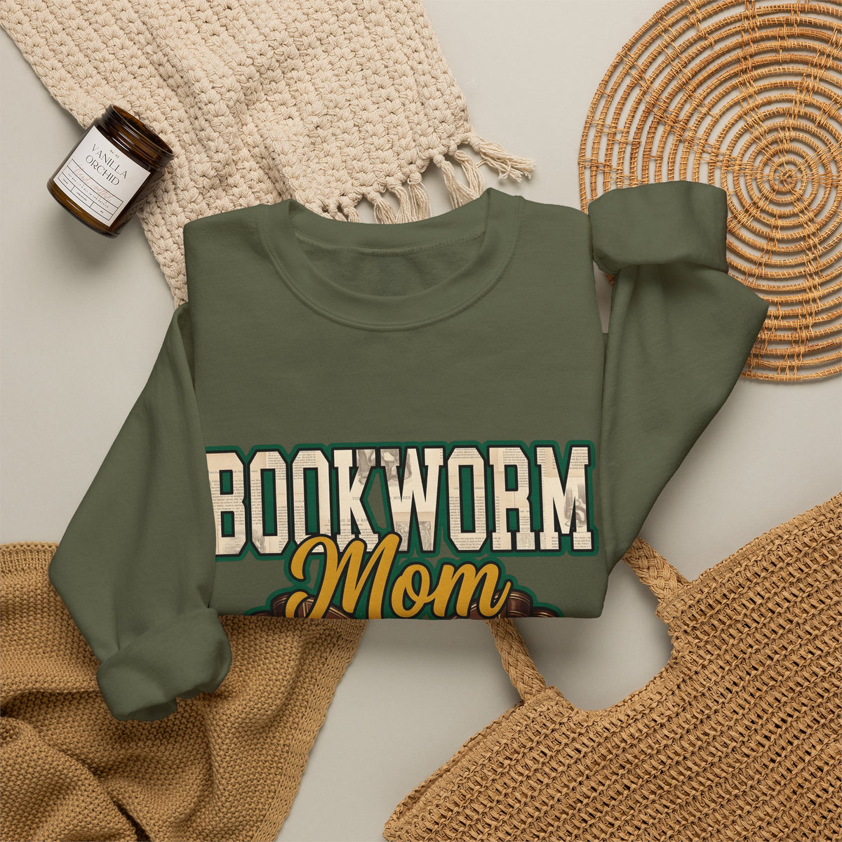 Book Bow Sweatshirt Moms Reading Gift Women Bold Graphic Sweatshirt Bookmark Sweatshirt Mother Fan Graphic Design Book Illustration Retro Stacked Books