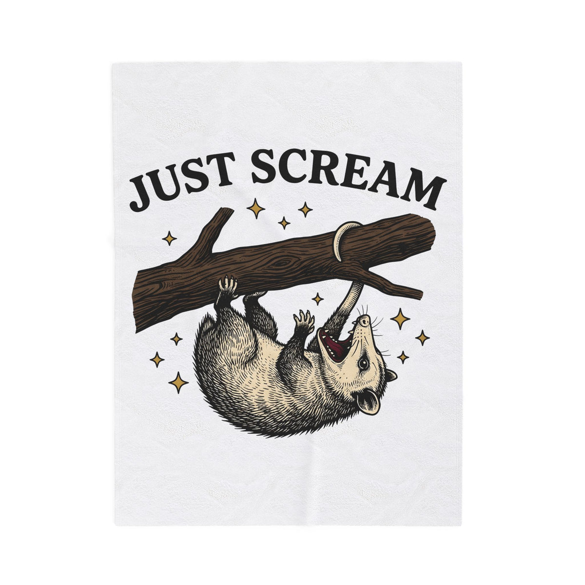 Possum Possum Animal Gift Vintage Opossum Possum Fan Retro Wildlife Hand Drawn Tree Blanket