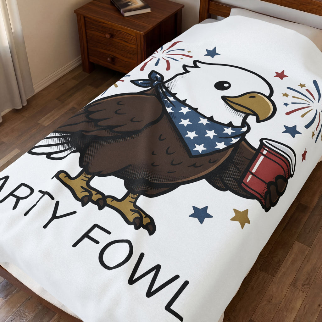 Bald Eagle Blanket 4th Of July Usa Gift Women Comic Blanket Eagle Blanket Independence Day Fan Cartoon Blanket American Graphic Vintage Fireworks