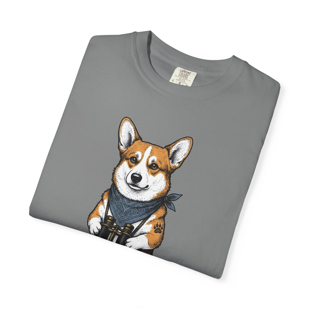 Corgi Puppy T-Shirt Dog Pets Gift Women Sketch T-Shirt Puppy T-Shirt Dog Fan Pup Drawing Pet Graphic Retro Spyglass T-Shirt