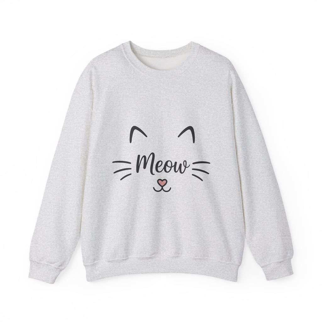 Cat Face Sweatshirt Cat Pets Gift Women Minimalist Sweatshirt Kitten Sweatshirt Cat Fan Feline Sweatshirt Animal Graphic Cat Enthusiast Hand Drawn Heart Nose