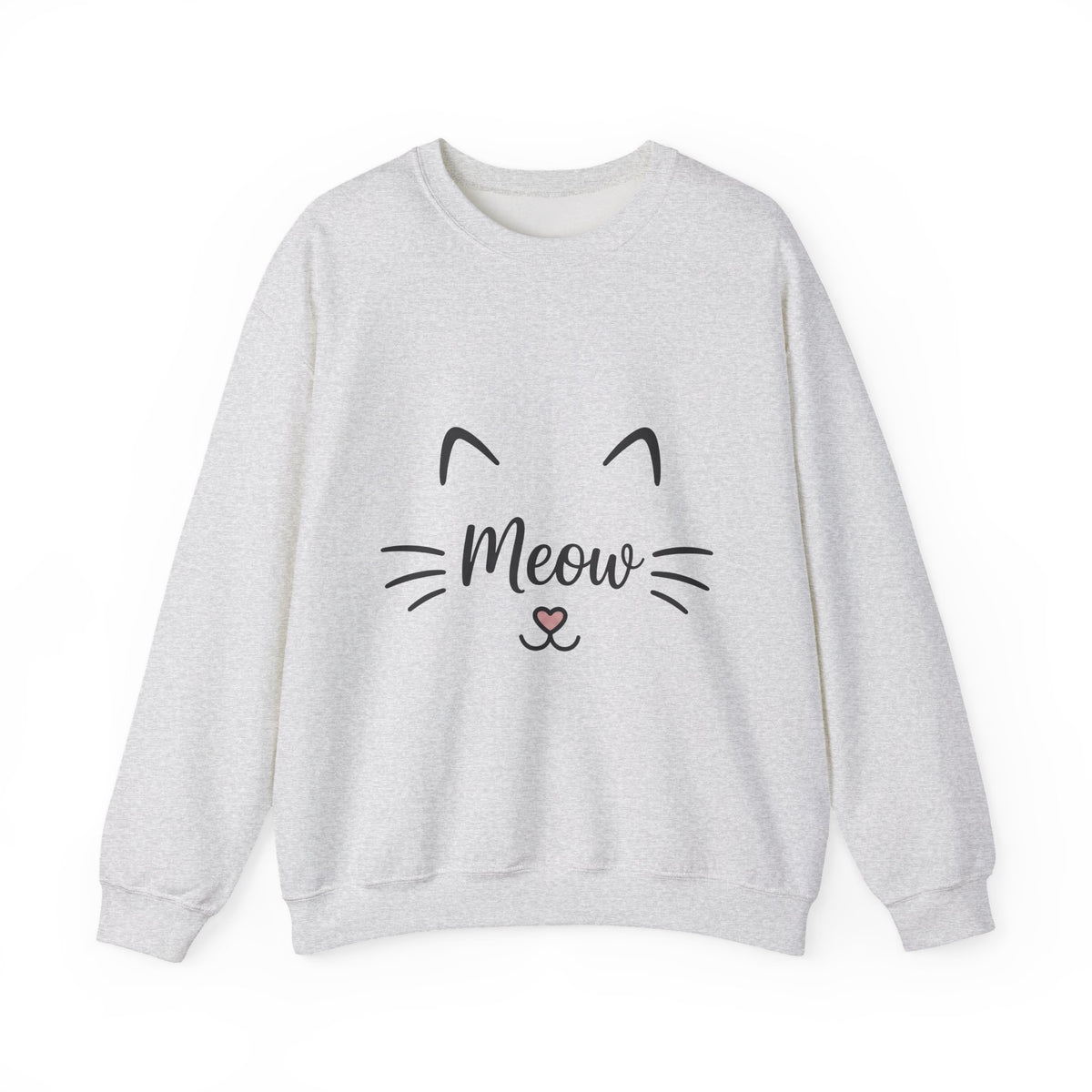 Cat Face Sweatshirt Cat Pets Gift Women Minimalist Sweatshirt Kitten Sweatshirt Cat Fan Feline Sweatshirt Animal Graphic Cat Enthusiast Hand Drawn Heart Nose