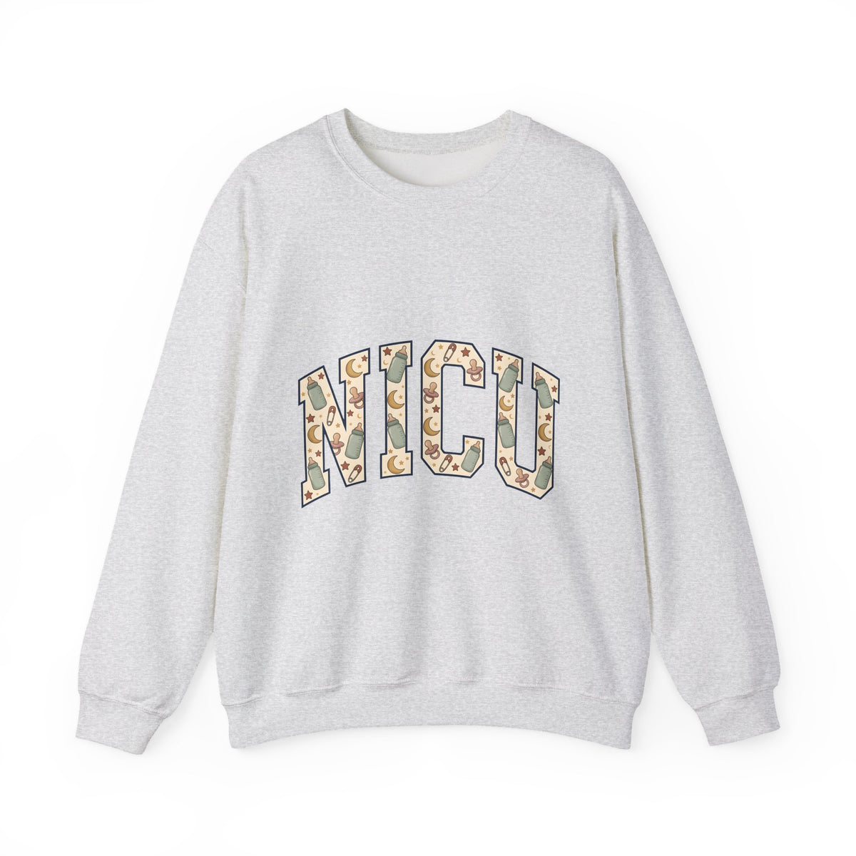 Baby Bottle Pattern Sweatshirt NICU Nurse Medical Gift Women Playful Sweatshirt Feeding Bottle Sweatshirt Nurse Enthusiast Fun Sweatshirt Healthcare Graphic
