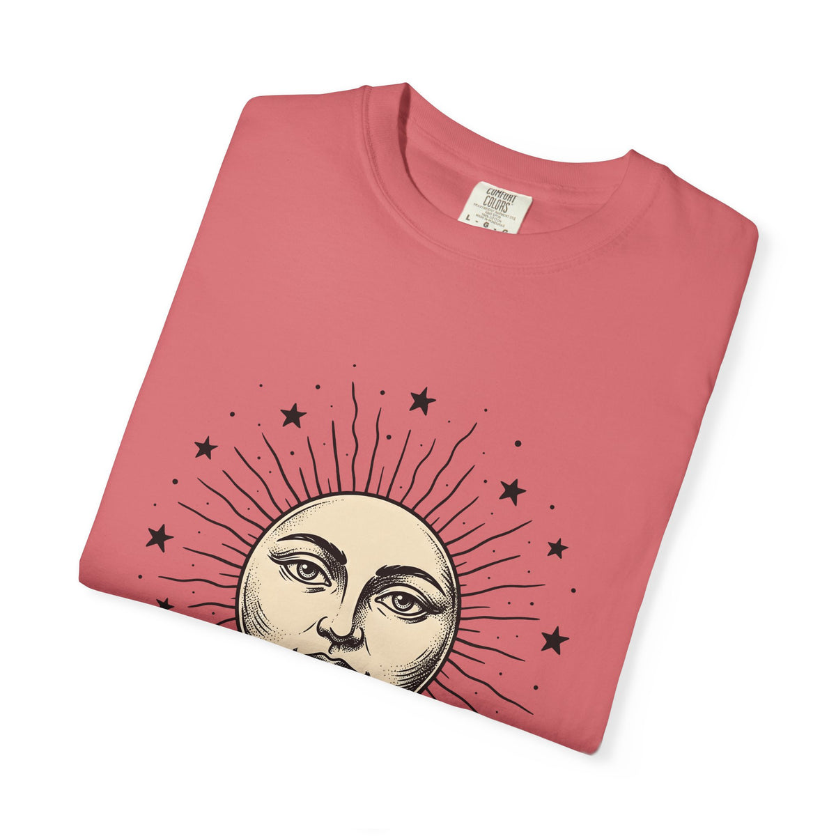 Sun Face T-Shirt Boho Chic Space Gift Women Rustic T-Shirt Sun T-Shirt Hippie Fan Bohemian T-Shirt Galaxy Graphic Line Art Stars T-Shirt