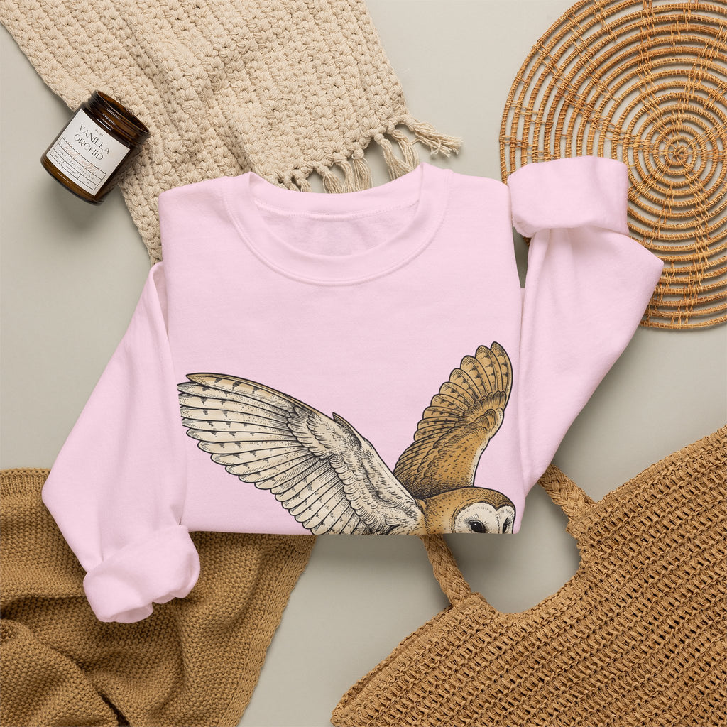 Barn Owl Sweatshirt Christmas Pets Gift Women Cartoon Sweatshirt Owl Sweatshirt Xmas Fan Owl Sweatshirt Animal Graphic Classic Globe Lights Sweatshirt