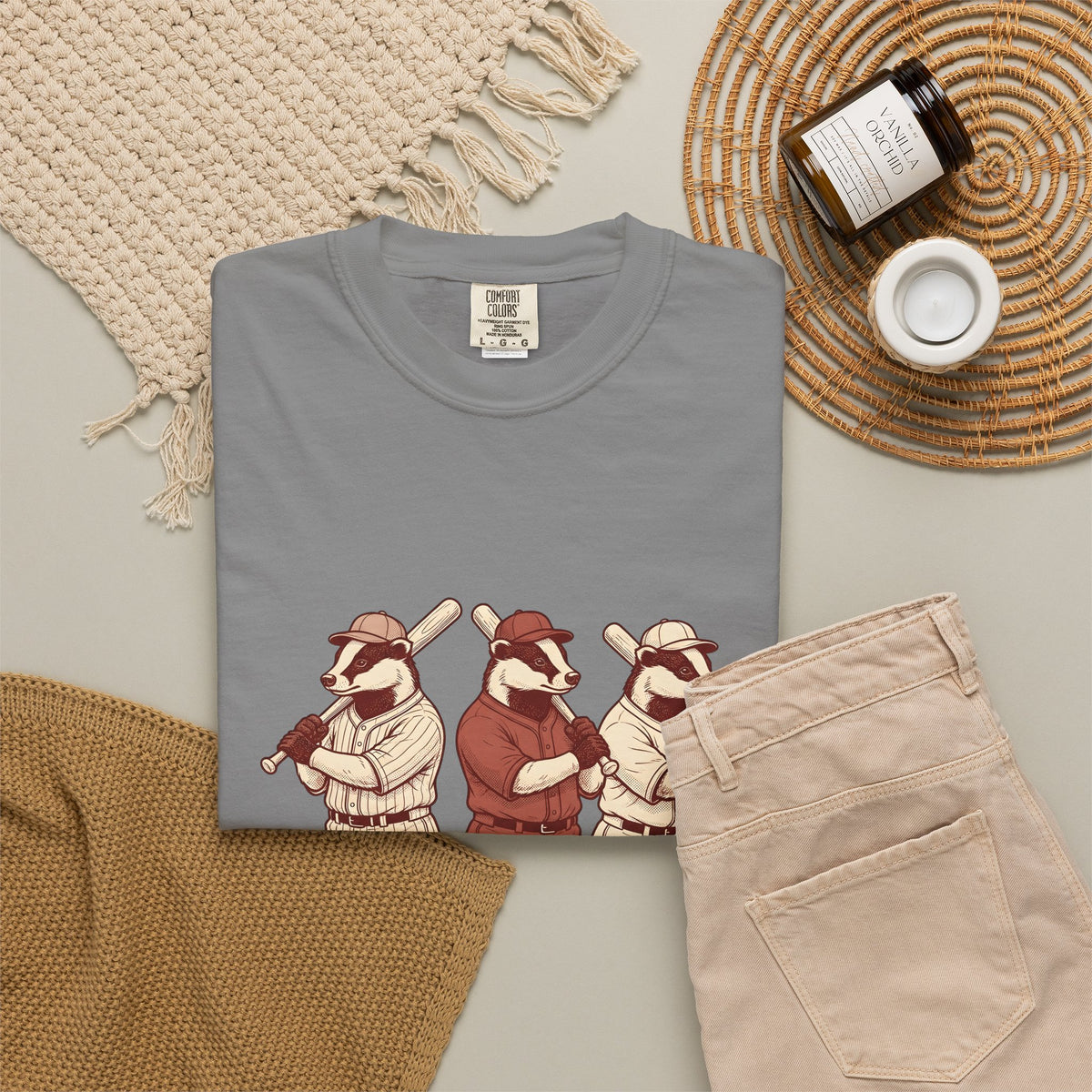 Badger Baseball Team T-Shirt Sports Fauna Gift Women Throwback T-Shirt Baseball T-Shirt Athlete Fan Baseball Retro T-Shirt Wildlife Graphic Line