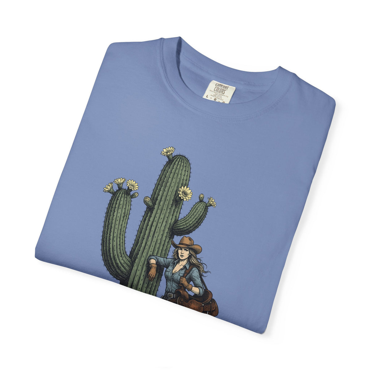 Cowgirl Cactus Cowgirl Ranch Gift Western Prickly Pear Cowboy Fan Rodeo Farm Vintage Saddle T-Shirt