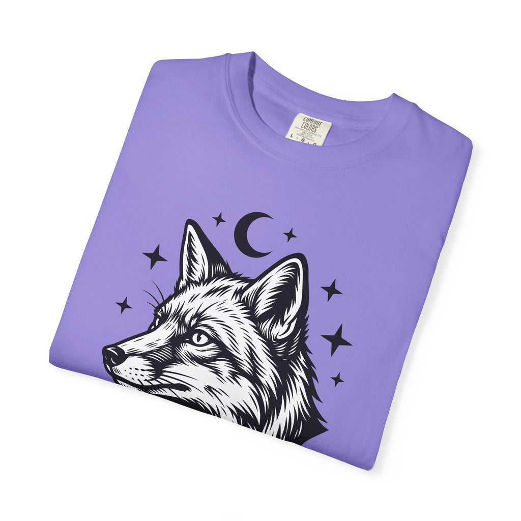 Wolf Portrait T-Shirt Boho Chic Fauna Gift Women Sketch T-Shirt Canine T-Shirt Bohemian Fan Drawing Design Graphic Creature Illustration Graphic
