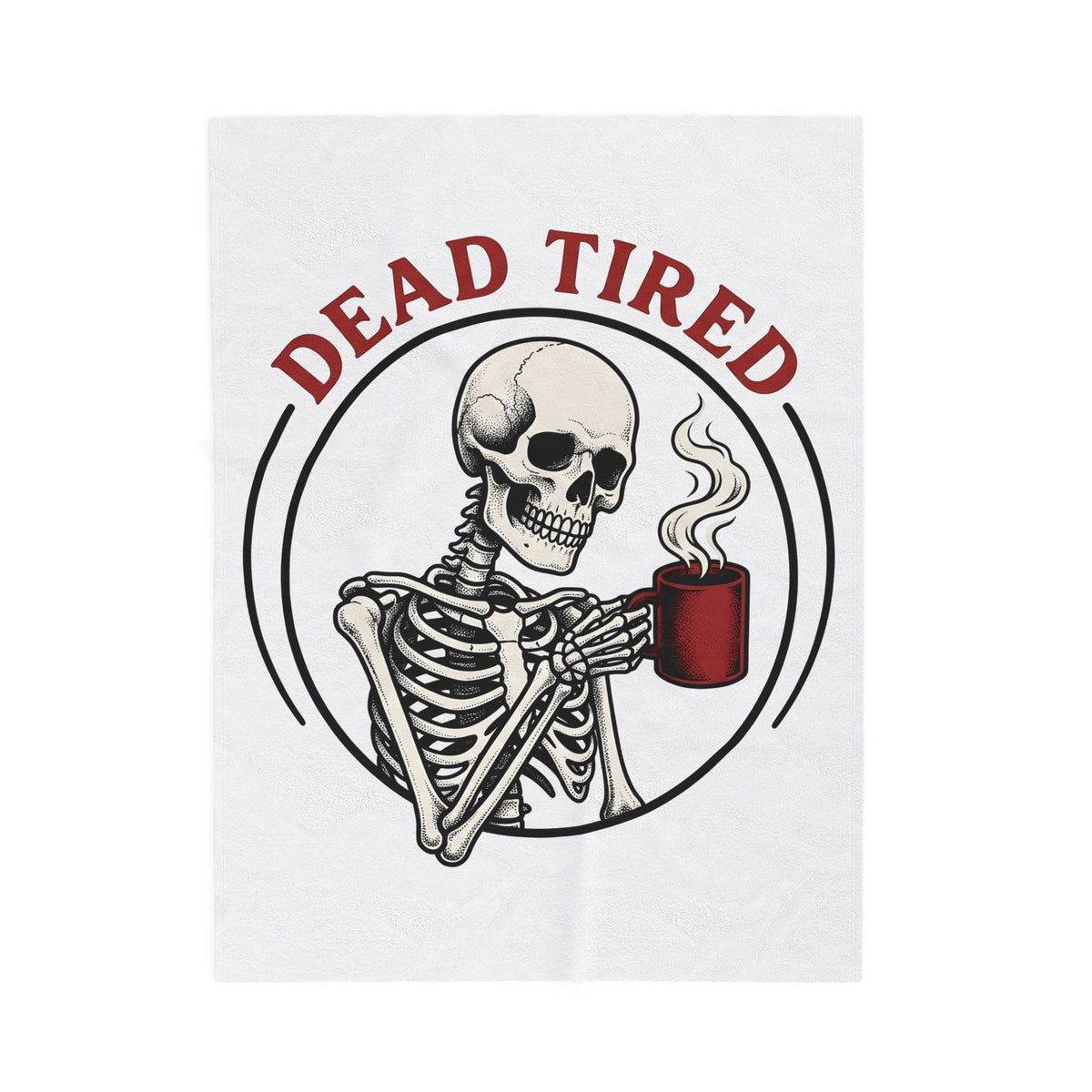 Skeleton Coffee Halloween Coffee Gift Tattoo Skull Coffee Horror Fan Traditional Caffeine Vintage Blanket