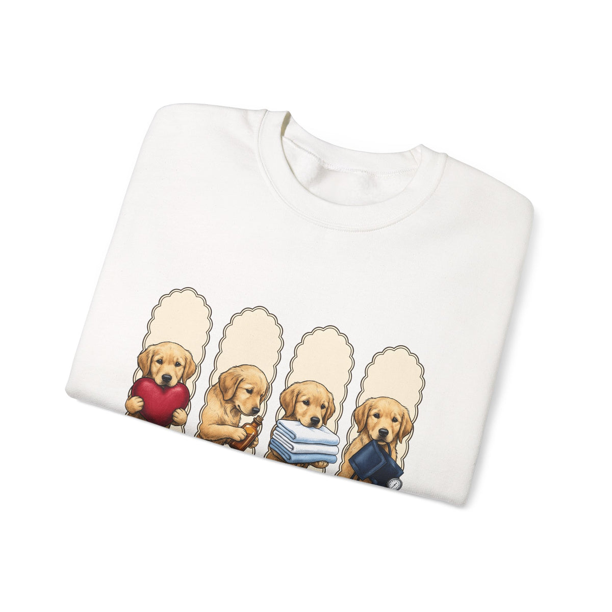 Golden Dog Puppy Nurse Pet Gift Puppy Healthcare Enthusiast Doggo Animal Minimalist Sweatshirt