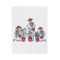Skull Gardener Halloween Plants Gift Sketch Skeleton Horror Fan Drawing Floral Retro Potted Plants Blanket