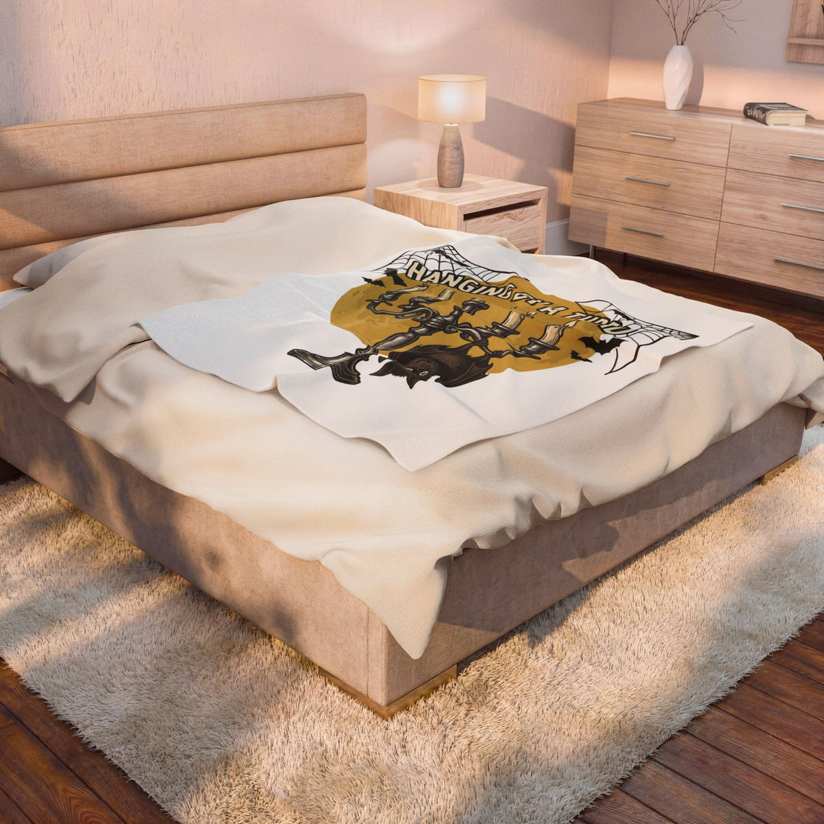 Bat Candelabra Blanket Halloween Goth Gift Women Gothic Blanket Candelabrum Blanket Horror Fan Dark Blanket Emo Graphic Vintage Spiderweb Blanket