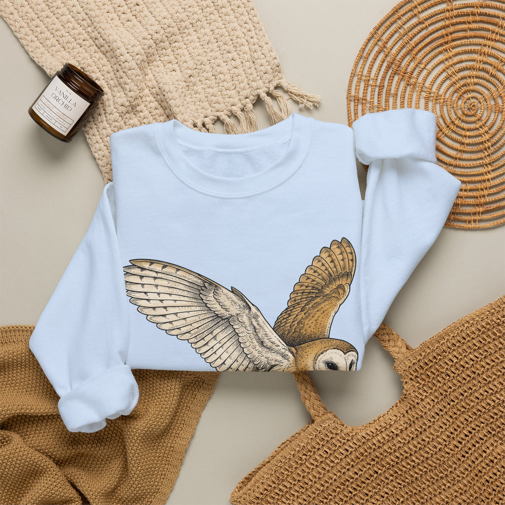 Barn Owl Sweatshirt Christmas Pets Gift Women Cartoon Sweatshirt Owl Sweatshirt Xmas Fan Owl Sweatshirt Animal Graphic Classic Globe Lights Sweatshirt