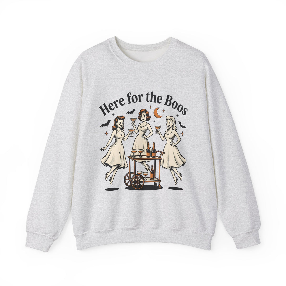 Vintage Ghost Ladies Sweatshirt Halloween Celebration Gift Women Retro Sweatshirt Ghostly Sweatshirt Horror Fan Spooky Sweatshirt Party Graphic Design Graphic