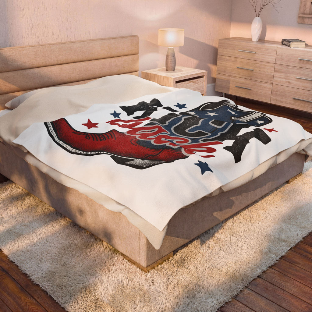 Rodeo Boot Blanket America Frontier Gift Women Heritage Blanket Boot Blanket American Fan Cowboy Blanket Western Graphic Vintage-Inspired Star