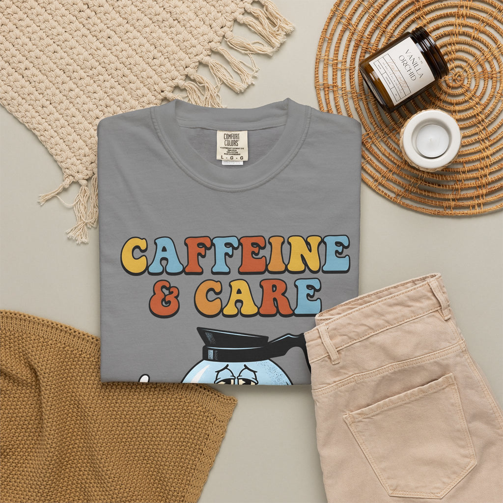 Coffee Pot Character T-Shirt Nurses Coffee Gift Women Cartoon T-Shirt Coffee Maker T-Shirt Nurse Fan Cartoony T-Shirt Caffeine Graphic Retro