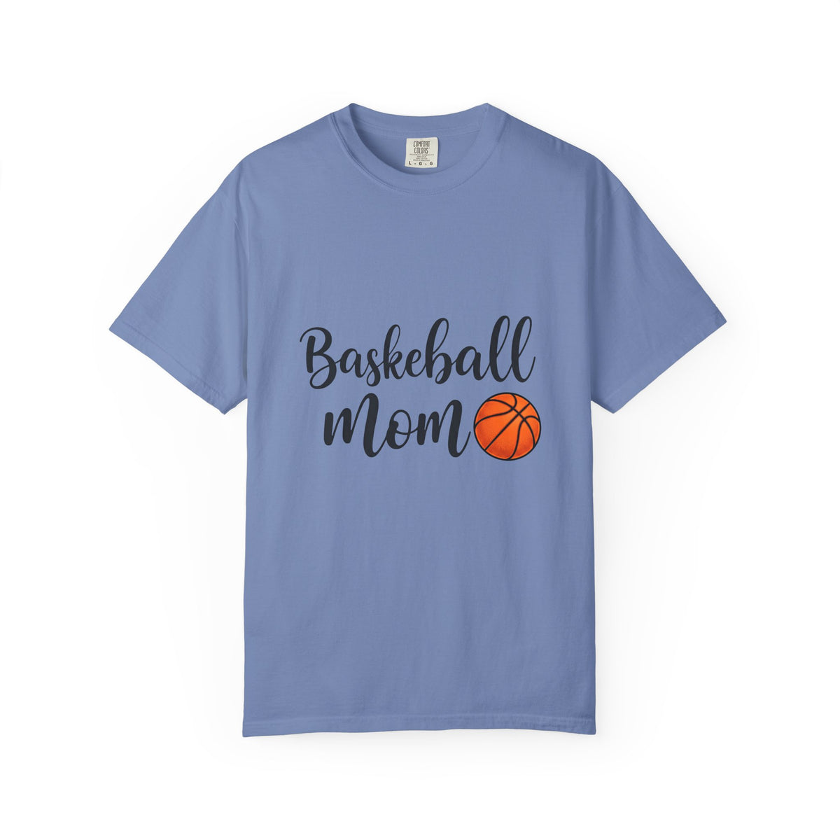 Basketball Graphic T-Shirt Moms Sports Gift Women Script T-Shirt Hoop T-Shirt Mom Fan Calligraphy T-Shirt Athlete Graphic Modern Sports Ball T-Shirt