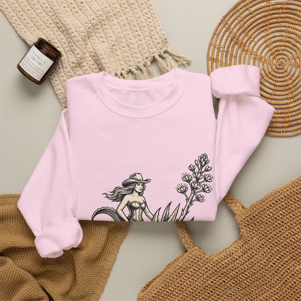 Cowgirl Art Sweatshirt Cowgirl Ranch Gift Women Sepia Sweatshirt Western Art Sweatshirt Cowgirl Fan Vintage Sweatshirt Farm Graphic Line Art Succulent Sweatshirt
