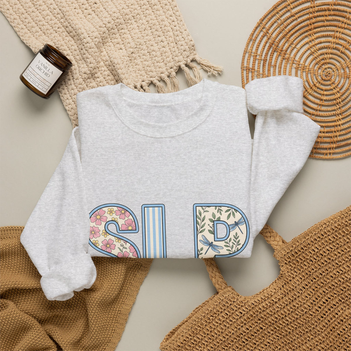 Floral Dragonfly Monogram Sweatshirt Speech Therapist Educator Gift Women Whimsical Sweatshirt Monogram Sweatshirt Speech Pathology Enthusiast Whimsy