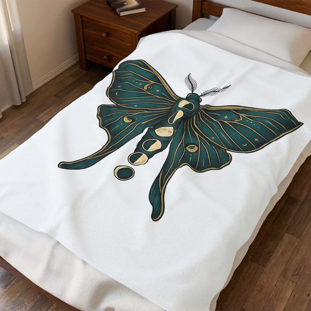 Luna Butterfly Blanket Boho Chic Astrology Gift Women Mystical Blanket Butterfly Blanket Bohemian Enthusiast Magical Blanket Zodiac Graphic Retro