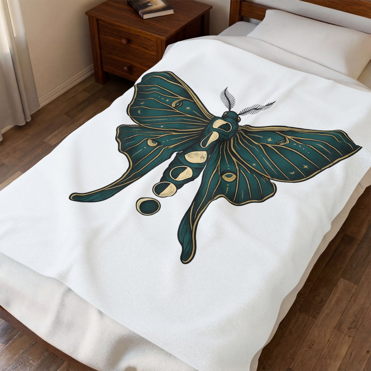 Luna Butterfly Blanket Boho Chic Astrology Gift Women Mystical Blanket Butterfly Blanket Bohemian Enthusiast Magical Blanket Zodiac Graphic Retro