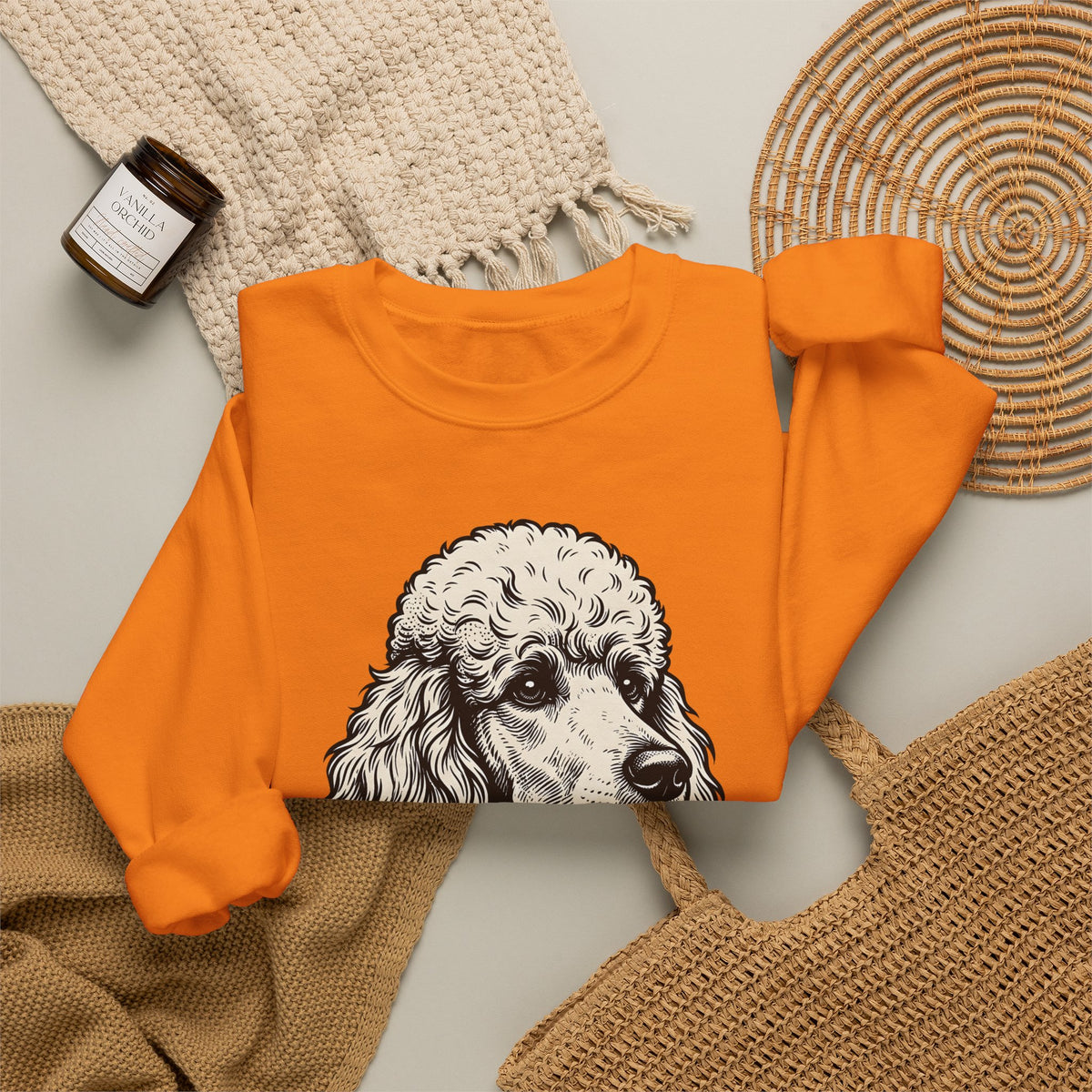 Poodle Dog Sweatshirt Dog Creatures Gift Women Shabby Chic Sweatshirt Poodle Sweatshirt Dog Fan Canine Graphic Sweatshirt Vintage Design Sweatshirt Line Art Floral