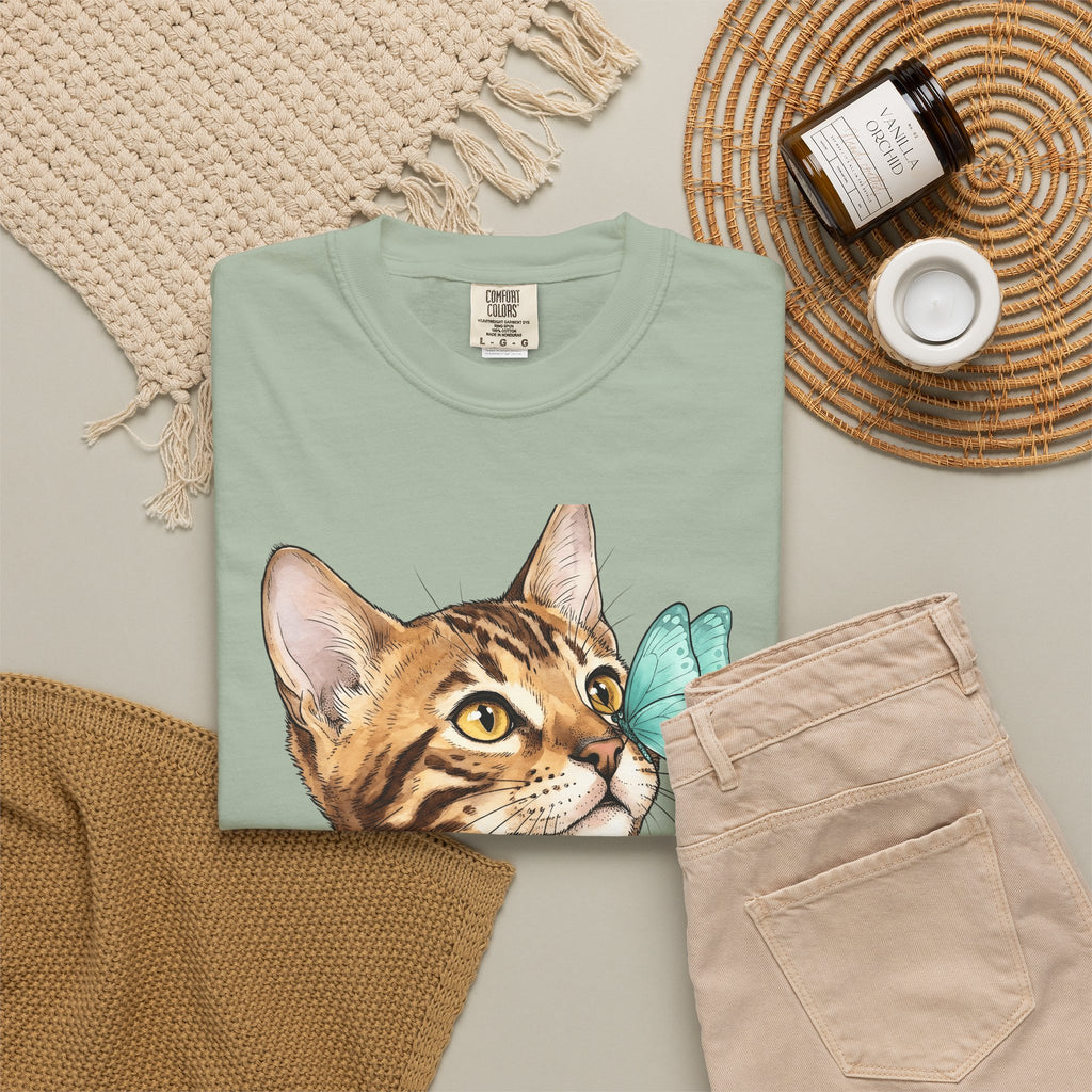 Domestic Cat Cat Fauna Gift Cartoon Kitten Cat Fan Feline Wildlife Gouache Bug T-Shirt