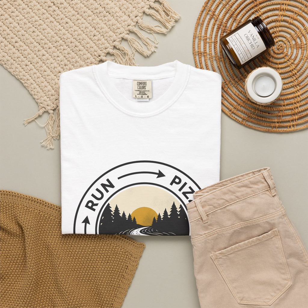Hiking Trail Sports Jogging Gift Sketch Trail Athlete Enthusiast Drawing Runner Cartoon T-Shirt
