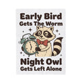 Raccoon Clock Blanket Funny Animal Gift Women Cartoon Blanket Clock Blanket Humor Fan Comic Blanket Wildlife Graphic Retro Stars Blanket