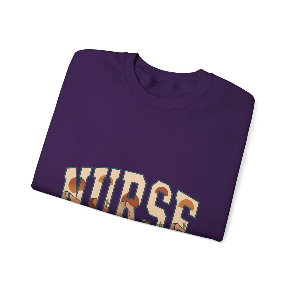 Desert Landscape Text Sweatshirt Nurse Western Gift Women Boho Sweatshirt Desert Text Sweatshirt Rn Fan Hippie Sweatshirt Cowboy Graphic Retro Cactus Sweatshirt