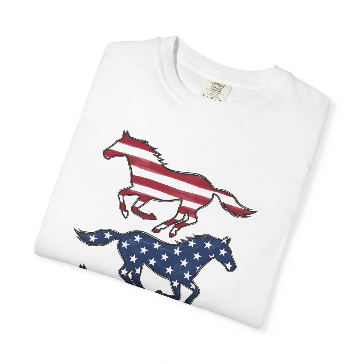 Freedom Horse T-Shirt America 4Th Of July Rodeo Gift Women Illustration T-Shirt Mustang T-Shirt Patriot Fan Vintage Art T-Shirt Rodeo Graphic