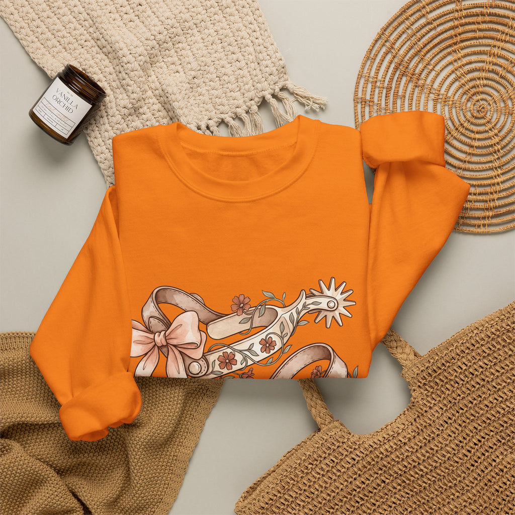 Rodeo Spurs Sweatshirt Cowgirl Cowboy Gift Women Tribal Sweatshirt Spur Sweatshirt Cowgirl Fan Rodeo Graphic Cowhand Graphic Farmhouse Blossom Sweatshirt