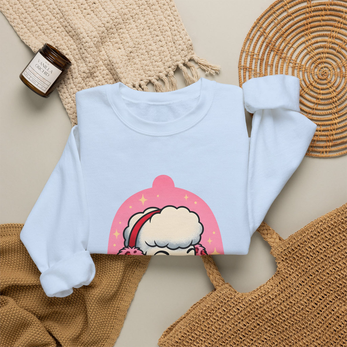Poodle Dog Christmas Dog Gift Cartoon Poodle Xmas Fan Funny Dog Retro Earmuffs Sweatshirt