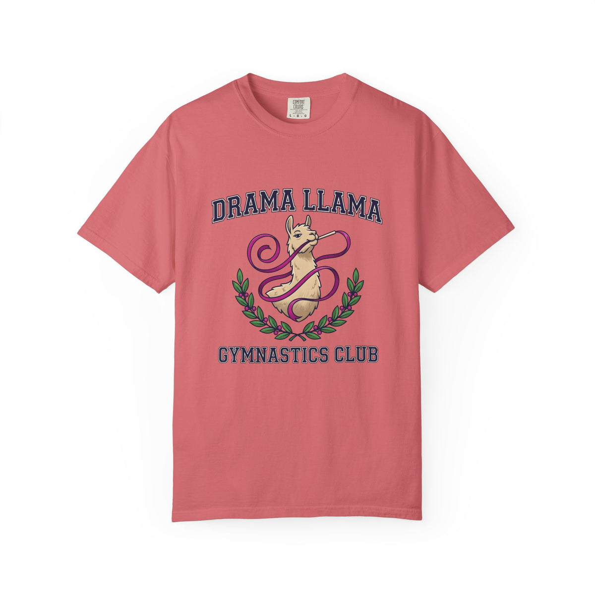 Alpaca Ribbon Gymnastics T-Shirt Gymnastics Wildlife Gift Women Animated T-Shirt Gymnast T-Shirt Gymnastics Enthusiast Cartoon T-Shirt Animal