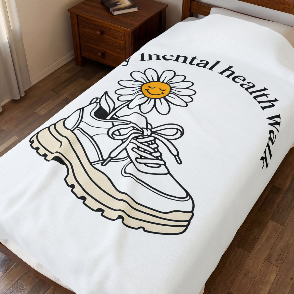 Shoe Flower Blanket Sports Fitness Gift Women Simple Blanket Shoe Flower Blanket Athlete Enthusiast Minimalist Blanket Workout Graphic Sketch Happy