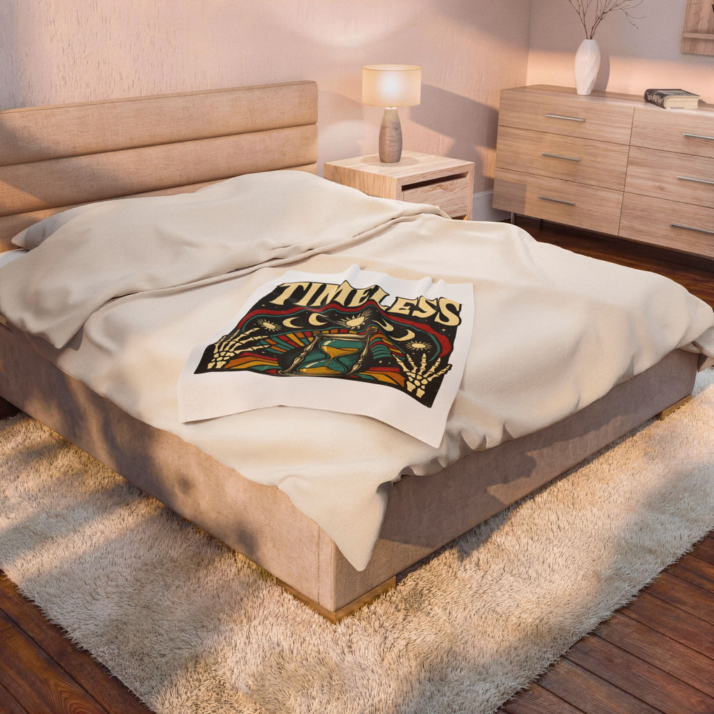 Skull Hourglass Blanket Boho Chic Astrology Gift Women Trippy Blanket Death Symbol Blanket Hippie Fan Psychedelic Blanket Zodiac Graphic Retro