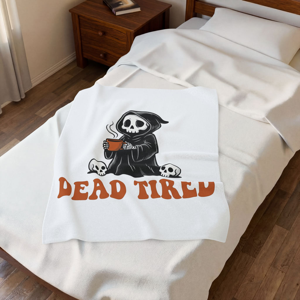 Reaper Skull Blanket Halloween Latte Gift Women Retro Blanket Grim Reaper Blanket Horror Fan Grunge Blanket Coffee Graphic Vintage Blanket Blanket