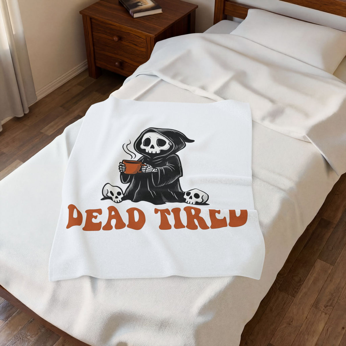 Reaper Skull Blanket Halloween Latte Gift Women Retro Blanket Grim Reaper Blanket Horror Fan Grunge Blanket Coffee Graphic Vintage Blanket Blanket