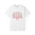 Blossom Letters T-Shirt Moms Bouquet Gift Women Elegant T-Shirt Alphabet Typography T-Shirt Motherhood Fan Artistic T-Shirt Floral Graphic Classic