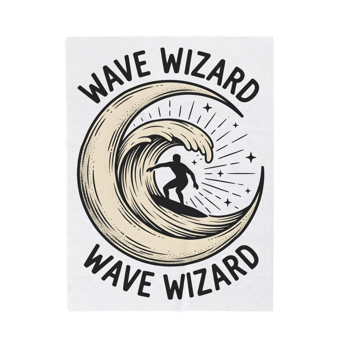 Surf Break Blanket Surfing Coast Gift Women Hand Drawn Blanket Wave Blanket Surfer Fan Beach Graphic Illustration Line Art Star Motifs Blanket