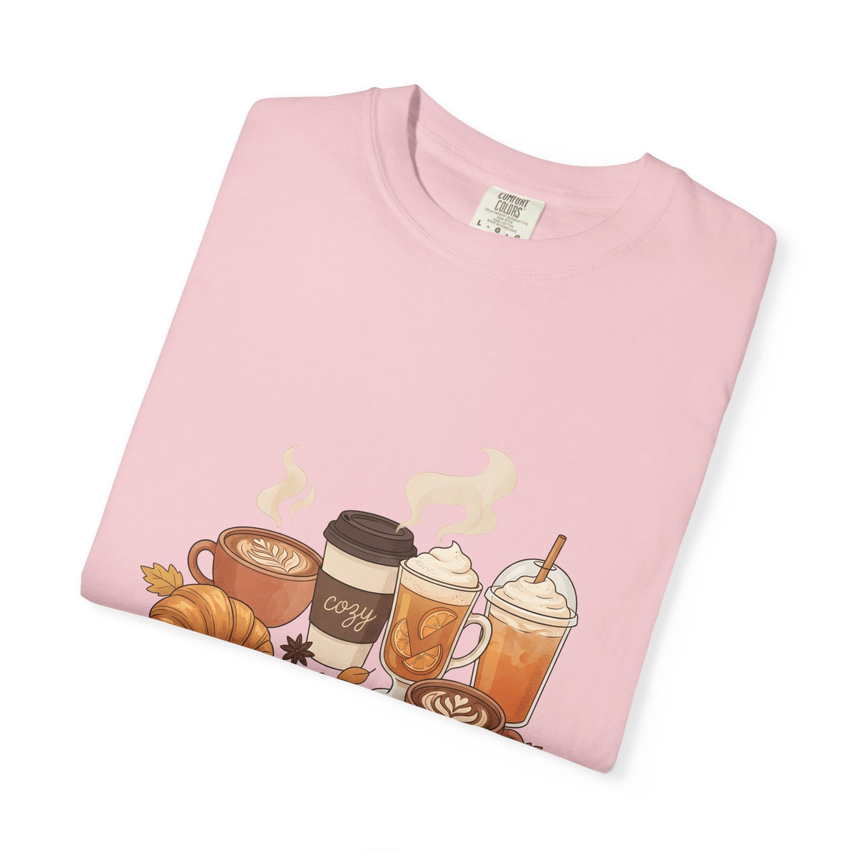 Espresso Drinks T-Shirt Coffee Harvest Gift Women Cartoon T-Shirt Coffee T-Shirt Coffee Fan Illustrated Graphic Autumn Design Line Art Baked Goods